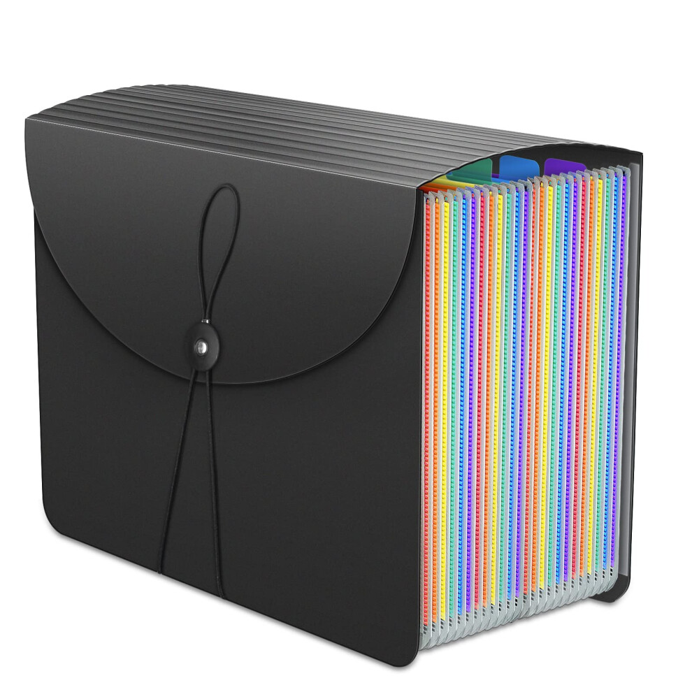 Expanding File Organiser Box Files Folder,24 Pockets Document Organiser Filing Boxes,Document Folder,Fun Storage Concertina File Folders For Paperwork 5051303184121