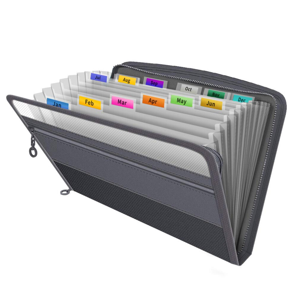 Fun File Organiser,13 Pockets Folder Document Organisers Box Files, Zip Expanding File Folder,Accordian Filing Boxes With Tabs,Expandable Folders For 5051303185883