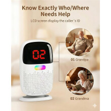 Rechargeable Caregiver Pager Wireless Call Button for Elderly, 1640ft Range Alert System for Seniors No Monthly Fee