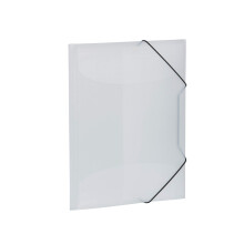 HERMA Elastic Folder Translucent in White A3, Sturdy Plastic, with 3 Inner Flaps, 1 Span Folder