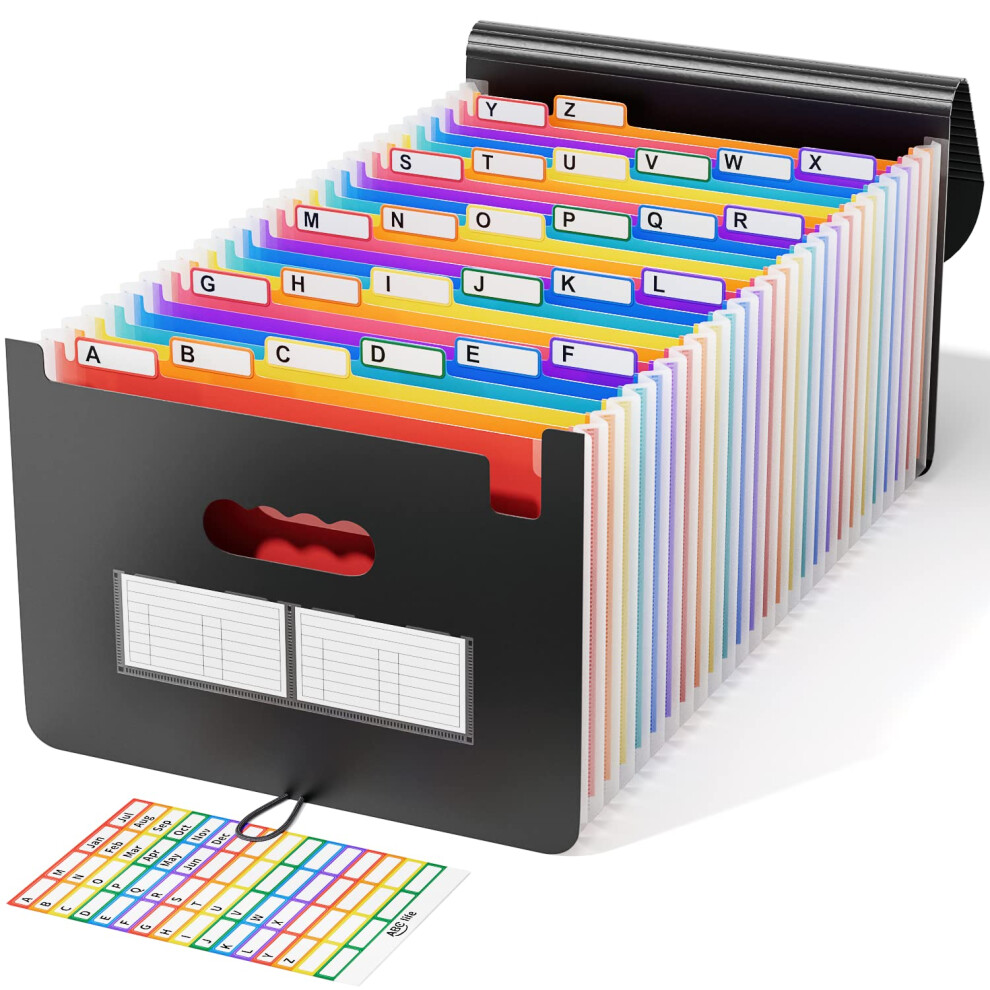 Abc Life Expanding File Folders, A4 Accordion Document Organiser Folder Portable Rainbow File Organiser Filing Boxes High Capacity Storage Bag For 5051303183995