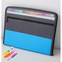 NAFY Expanding File Folders, 13 Pockets Document Organizer with Zipper, A4 Letter Size Portable Accordion Expanding File Folders with 27pcs Multicolor