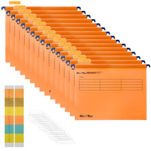 Suspension Files, MerryNine 15PCS Polypropylene Filing Cabinet Suspension Files with Tabs and Card Inserts for School Home Work Office Organization