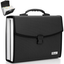 Uquelic Expanding File Folder 26 Pockets - Upgraded Durable Buckle with Ergonomic Handle/Large A4 Expandable File Organizer/Accordion Filing Document