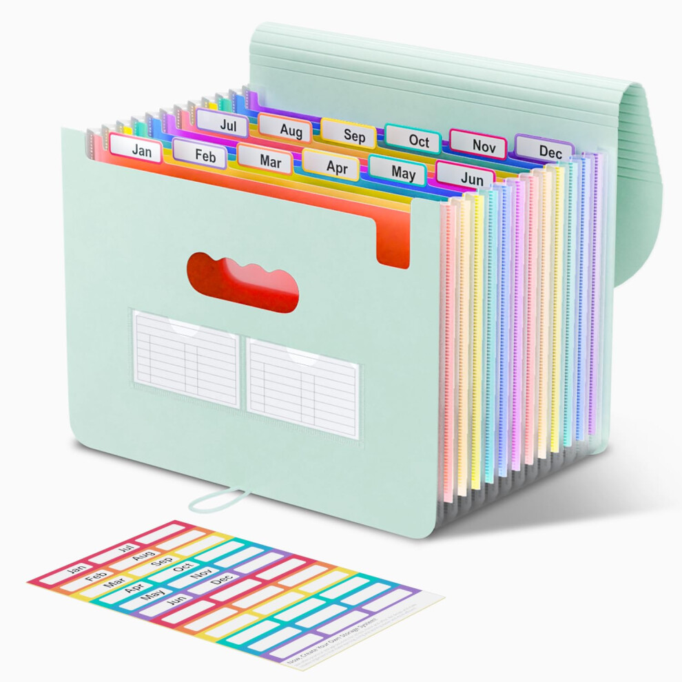 Thinktex 12 Pockets File Organiser, A4 Expanding File Folders, Document Organiser, Accordion? File Organiser, Portable Monthly Bill Receipt Organiser, 5051303180604