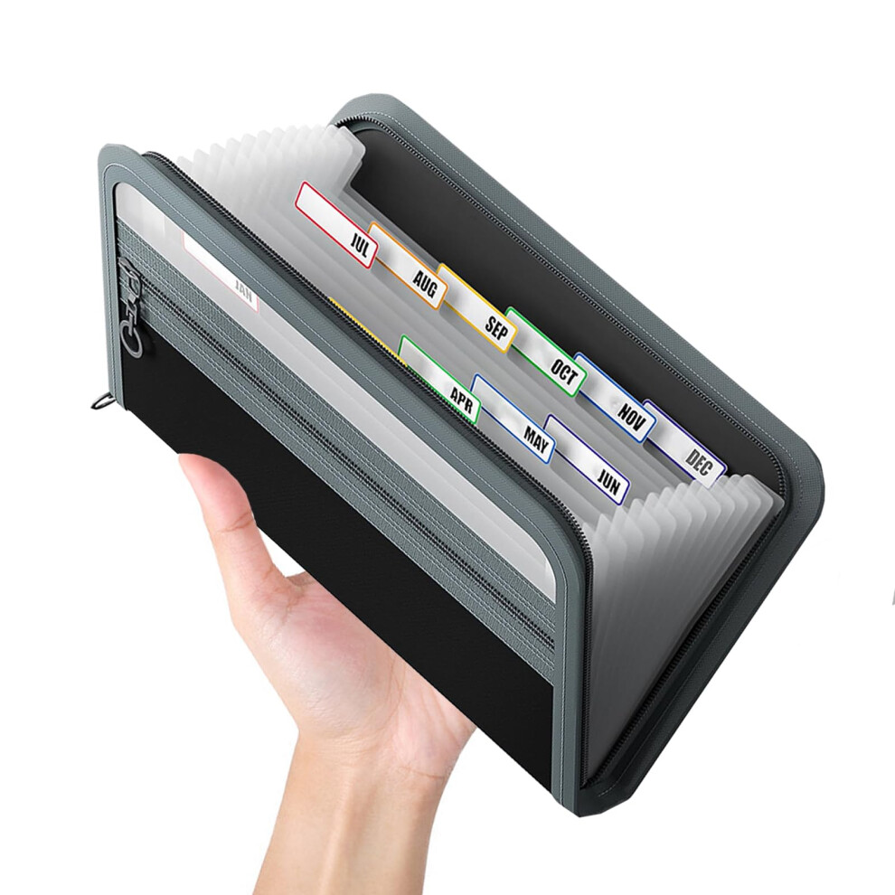 Small Expanding File Organiser 13 Pockets Mini Accordian File Folder Document, Zippered Expandable Accordion Folders For Storage 5051303185371