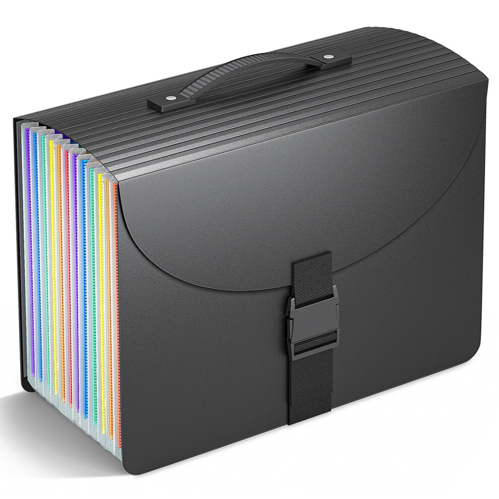 Vanulee File Organiser Box File Folder,13 Pockets Document Organiser Concertina File Expanding Filing Folders For A4 Paperwork,Paper Bills Receipt 5051303181915