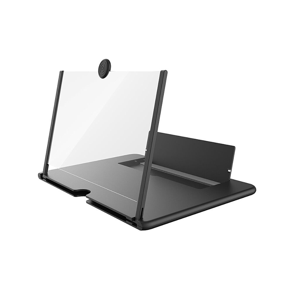 (Black) 12" Folding Mobile Phone Screen Magnifier 3D Hd Vedio Amplifier Stand Bracket Black 110691425041