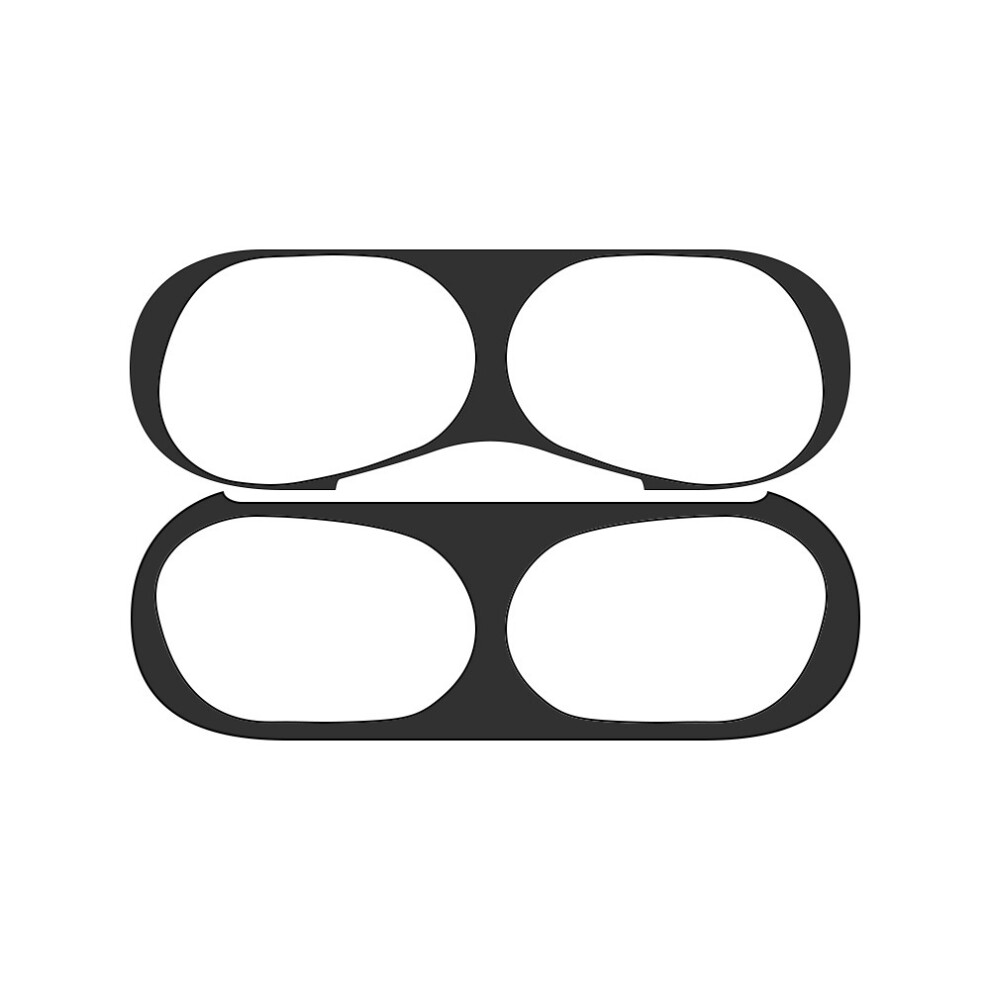 (Black) Dust Guard Metal Plating Protective Sticker For Apple Airpods Pro Bluetooth Earphones Black 110691420107