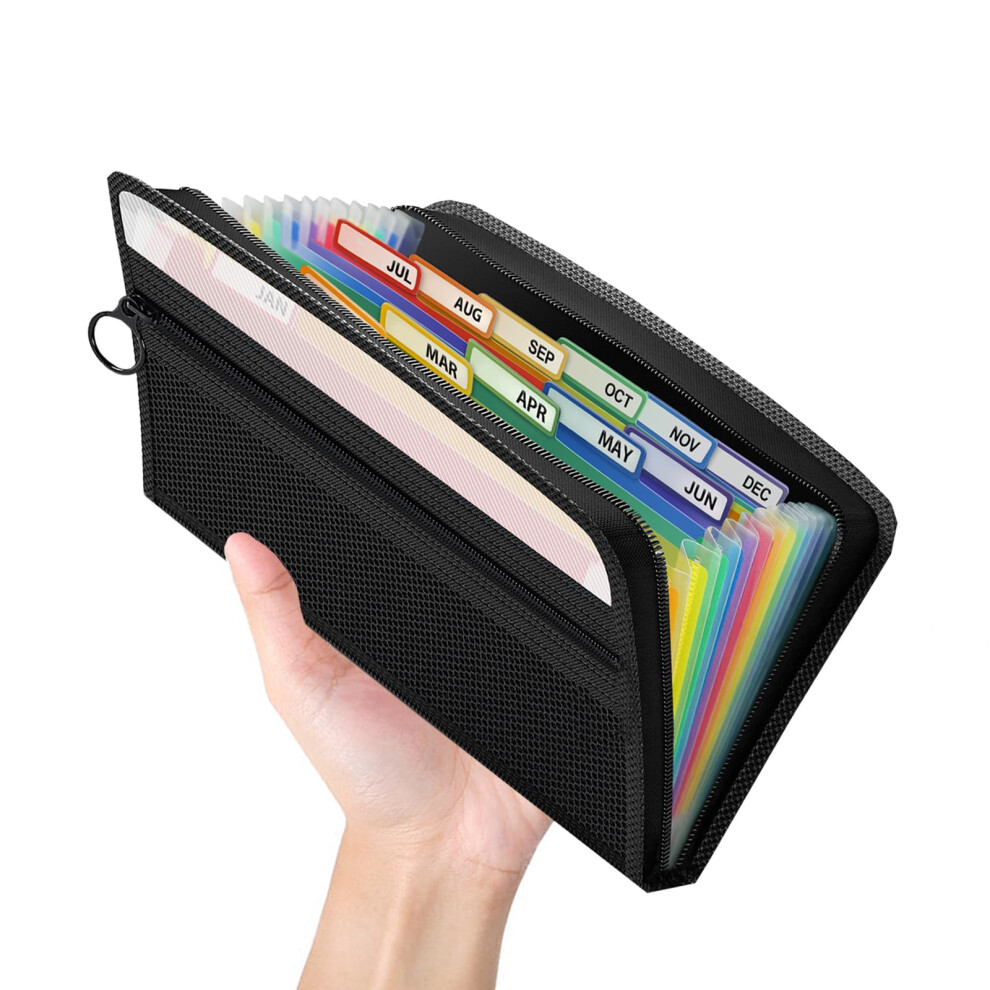Ansook Receipt Organiser, 13 Pockets Coupon Expending Files, Small File Folder Organiser, 10.8?6.8 Inches Accordian Document Folders With &Labels, 5051303182479