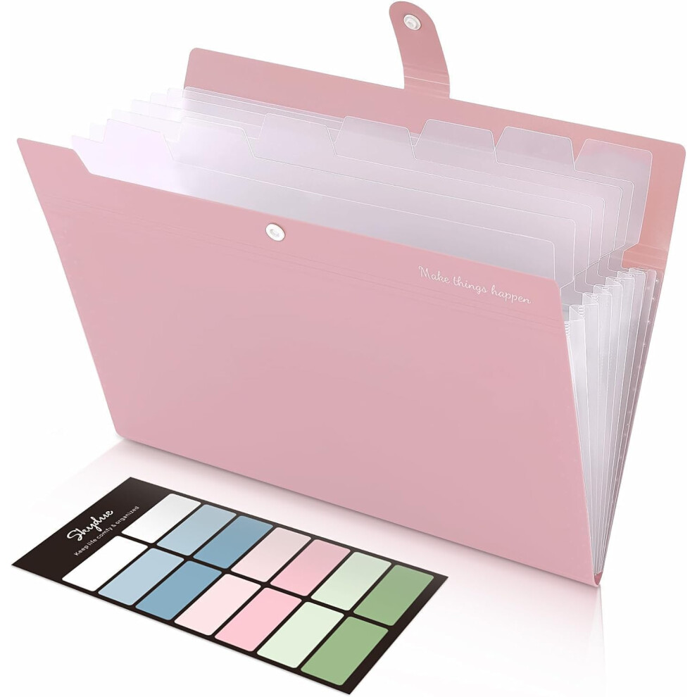 Skydue Folders For Paperwork A4, Expanding File Folder With 8 Pockets, Pastel Folders, Paperwork File Organiser, Folder Organiser For Documents, 5051303183537