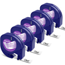 MarkField Compatible for Dymo LetraTag Tape Plastic Clear Labels, Compatible for Dymo Letratag Transparent Label Tape for LT-100H LT-100T LT-110T QX50