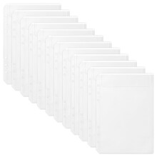 luvtree 1 Set (12 Pcs) A5 6-Hole Clear Binder Pockets ? Zipperless Plastic Inserts for A5 6-Ring Binders ? Ideal for Budgeting, Cash Envelopes,