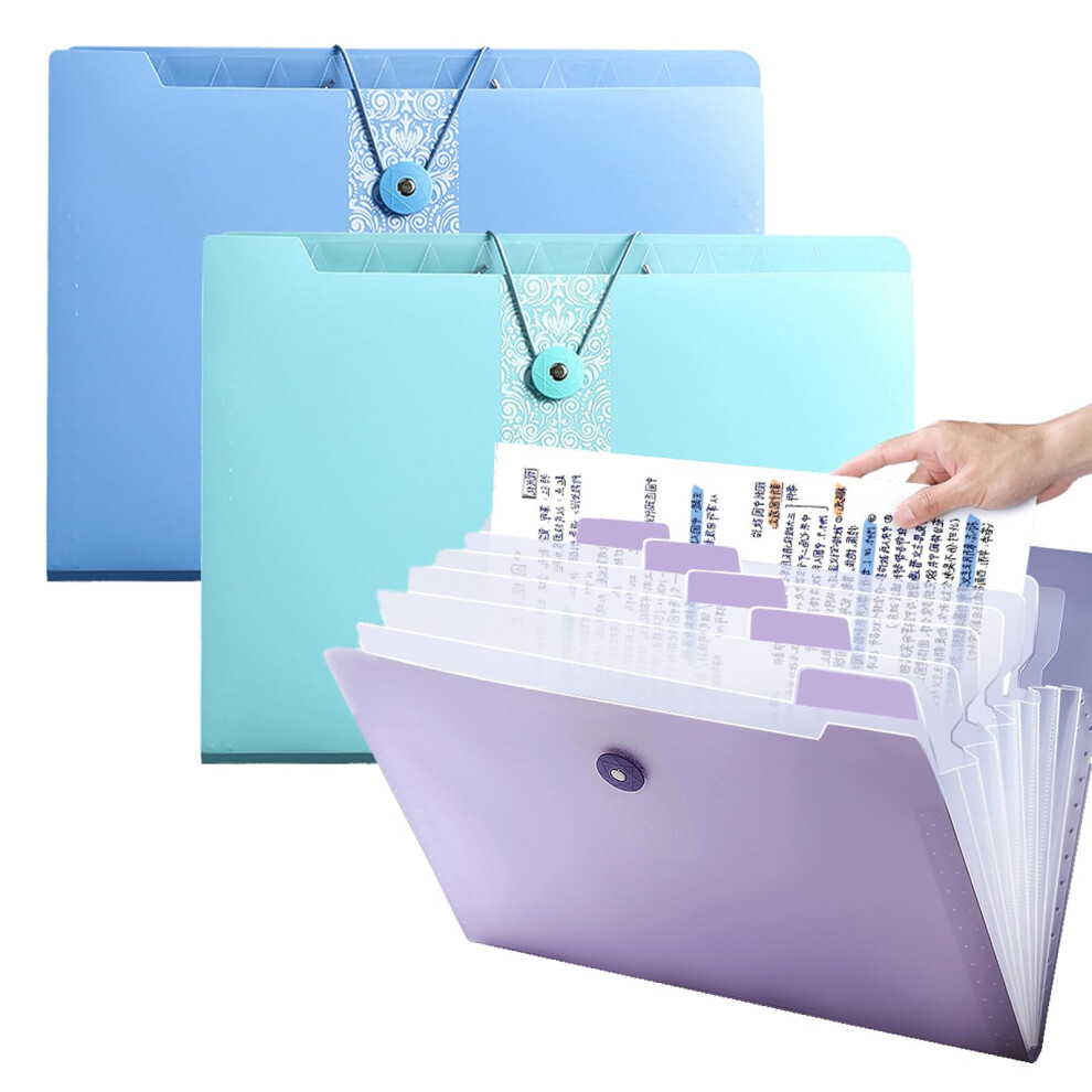 A4 Expanding File Organiser, 3 Pcs Poly Pockets Document Organiser A4 Folder, 12 Compartment Large Capacity Document Bag Accordion, Expandable Folder 5051303181274