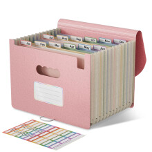 EcoStash Accordion File Organiser, 12 Pockets Wheat Straw Expanding File Folders, Monthly Filling Document Organiser, BPA Free, Return to Nature,