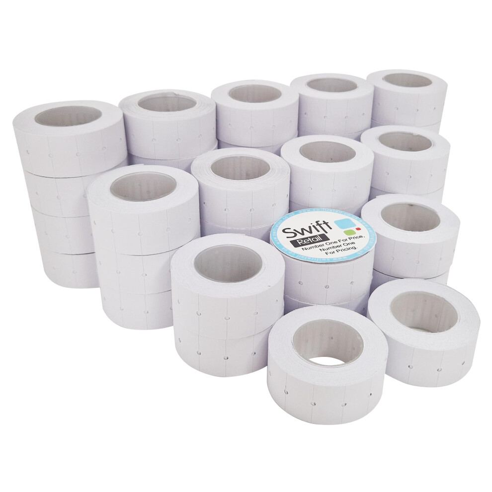 Swift 22 X 12 Mm Price Gun Labels Ct1 40 Rolls 20,000 Stickers Pricemarking Tags Fits Many Pricing Labellers White