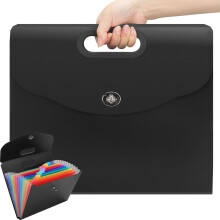 Uquelic Expanding File Organiser with Handle, A4 Size, 13 Pockets Document Folder ? Portable Plastic Filing Folder, Concertina Files for Paperwork A4,