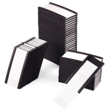 LLPT Magnetic Label Holder | 25MM x 50MM | Pack of 50 with Paper Inserts and Plastic Protectors | Mess Free Reusable for Shelf White Board Toolbox