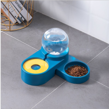 (Navy blue) Pet Cats and Dogs Water Feeder Ball Double Bowl Automatic Drinking Fountain