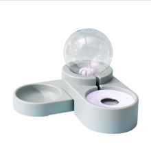 (Light blue) Pet Cats and Dogs Water Feeder Ball Double Bowl Automatic Drinking Fountain