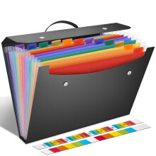 TOPCJ Expanding File Folder,Accordion File Organiser with Handle,12 Pockets Portable A4 Documents Filing Box,Accordian Bill Receitp Organiser for