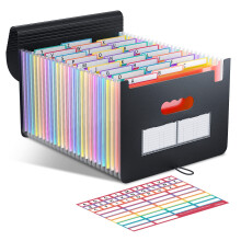 ThinkTex Accordion? File Organiser, 26 Pockets Expanding File Folders, Monthly Bill Receipt Documents Organiser, Colorful Tabs, Letter/A4 Size