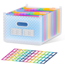 ThinkTex 26 Pockets Expanding File Folder, Upright & Open Top, A-Z Colorful Tabs, Larger Capacity Accordion? Folder, Teacher Supplies - Blue