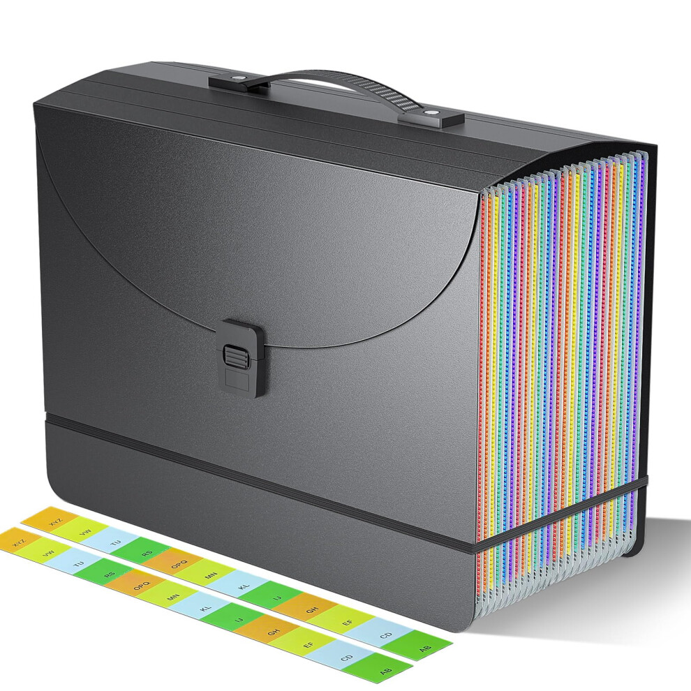 File Organiser Document Organiser Box Files Folder With Handle,25 Pockets Portable Document Folders For Paperwork A4,Concertina File Expanding Filing 5051303187986