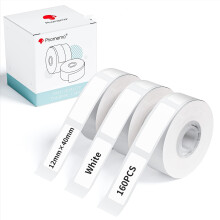 Phomemo Q30 Q30S Q31 Q32 D30 D35 D30S Label Paper, 12x40mm [ 3/8" x1 1/2"] Label Tape for Q30/D30 Series Label Printer, Phomemo Labels Suitable for