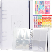 Kpop Photocard Binder Sleeves A5 Ring Binder Kpop Photo Card Holder Book Clear Large Photo Album 6 Rings Scrapbook Card Protectors Plastic Sleeves