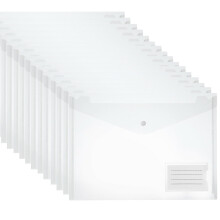 Plastic Wallets Folders - 25 Pcs A4 Clear Plastic Popper Wallet Document Folder with Button Closure - AVARTEK