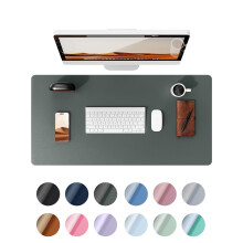 YSAGi Leather Desk Mat, Large Mouse Mat, Non-Slip Desk Pad, Waterproof Leather Table Protector Writing Pad for Office and Home (80 x 40 cm, Dark