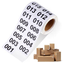 VILLCASE Consecutive Number Labels, Self-Adhesive Inventory Number Label Stickers, 001-1000 Count, Waterproof, Ideal for Storage Classification