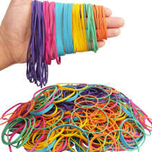 AOUOU Rubber Bands Assorted Size Multicolor Net Weight 190grams 6 Sizes 60X1.5mm,80X1.5mm,80X3mm,90X6mm,180 X1.5mm,120X3mm