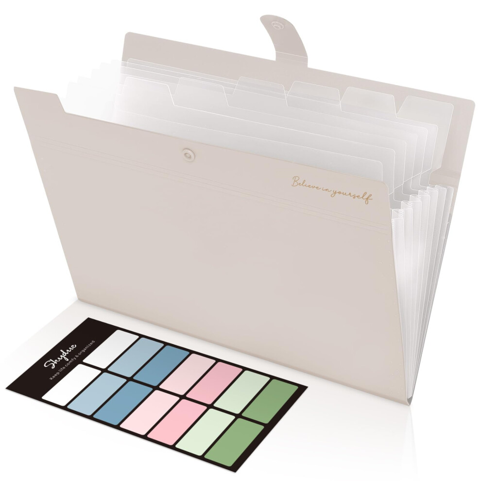 Skydue Folders For Paperwork A4, Expanding File Folder With 8 Pockets, Pastel Folders, Paperwork File Organiser, Folder Organiser For Documents, 5051303187276