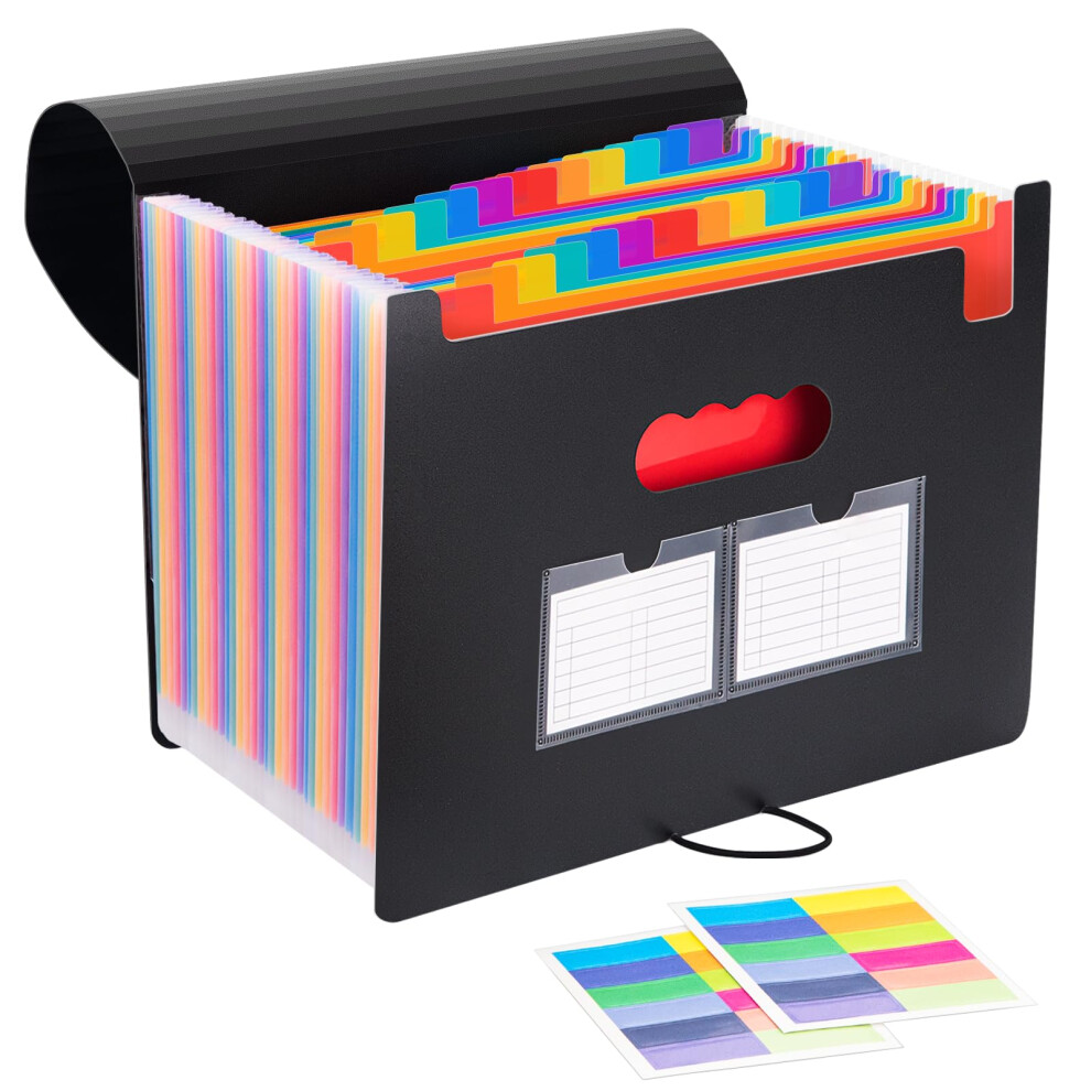 Jefure Accordion File Organiser A4, 25 Pockets Expanding File Folder, Document Organiser With Sticker Cards, Receipts Portable Paperwork Organiser For 5051303187894