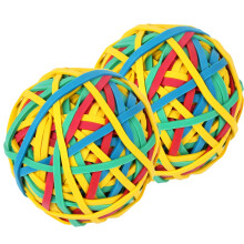 AOUOU 2 Pack Rubber Bands Ball 80mm Wide 3mm About 300pcs 4 Colors,for Office School Home Strong Elastic Band Loop Office Supplies