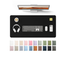 YSAGi Leather Desk Mat, Large Mouse Mat, Non-Slip Desk Pad, Waterproof Leather Table Protector Writing Pad for Office and Home (80 x 40 cm, Black)