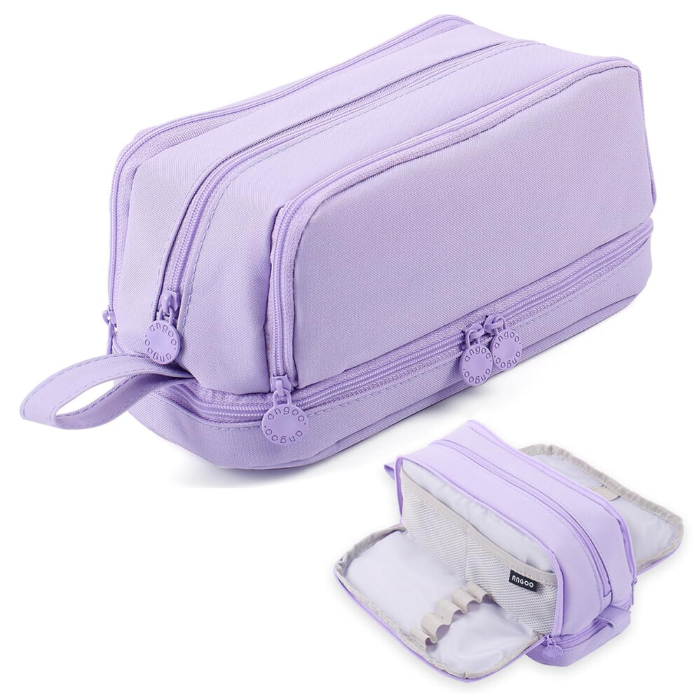 Photos - Pen MAMUNU Large Capacity cil Case 4 Compartments, Big  Pouch with Zipper Portable Handle, Aesthetic cil Case Bag Stati