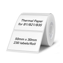 NIIMBOT Thermal Label Tape for B1 B21 B3S Printer, Waterproof Address Label, Self-Adhesive Sticker 2" x 1" (50x30 mm), 1 Roll of 230