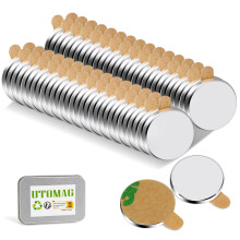 60 PCS Adhesive Magnets 10x1mm, Neodymium Magnet Mini Round Self-Adhesive Power Magnets for Whiteboards, Refrigerators, Photos, Crafts