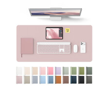 YSAGi Leather Desk Mat, Large Mouse Mat, Non-Slip Desk Pad, Waterproof Leather Table Protector Writing Pad for Office and Home (80 x 40 cm, Grayish