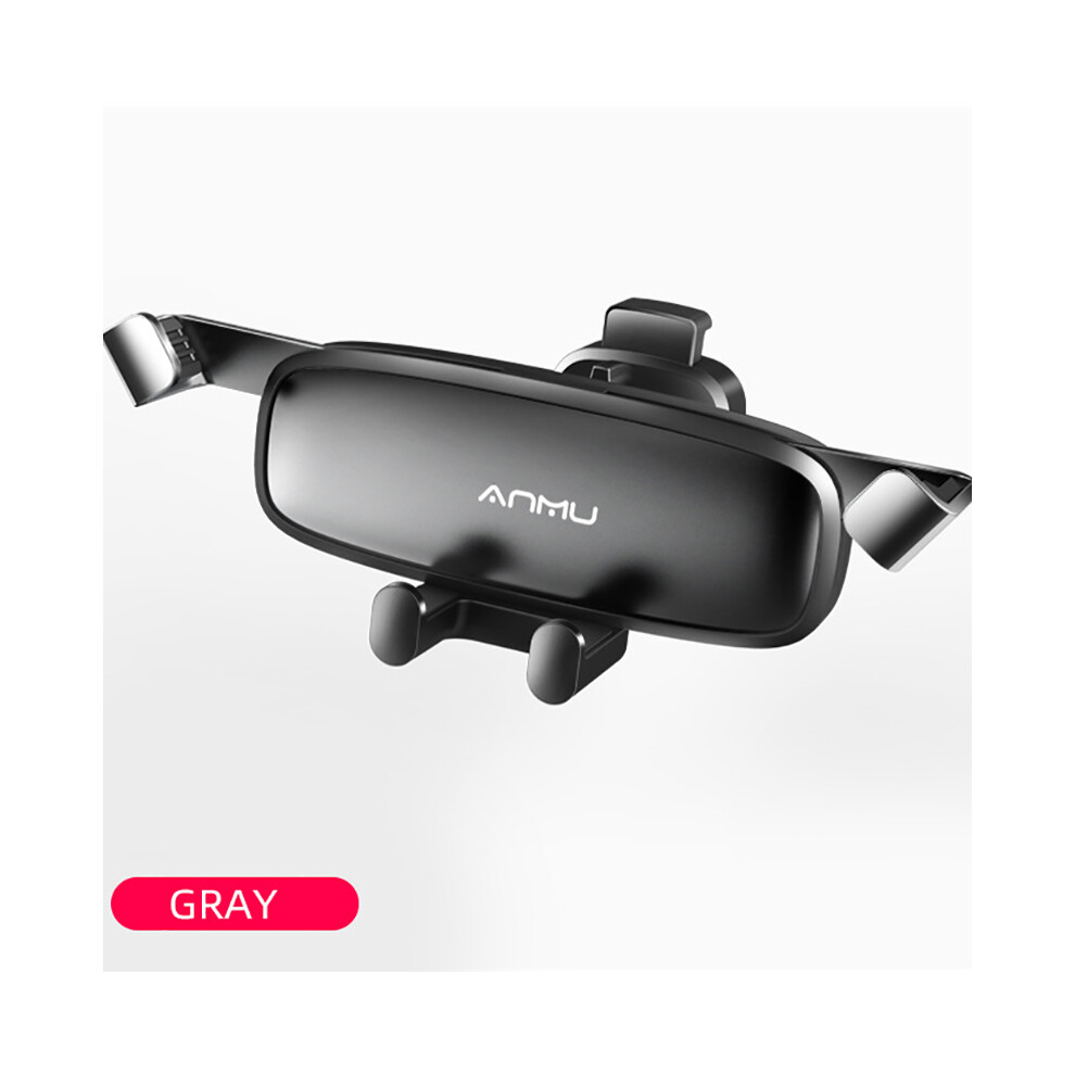 (Gray) Invisible Gravity Mini Car Mobile Phone Air Vent Mount Bracket Navigator Holder Gray 320997864233