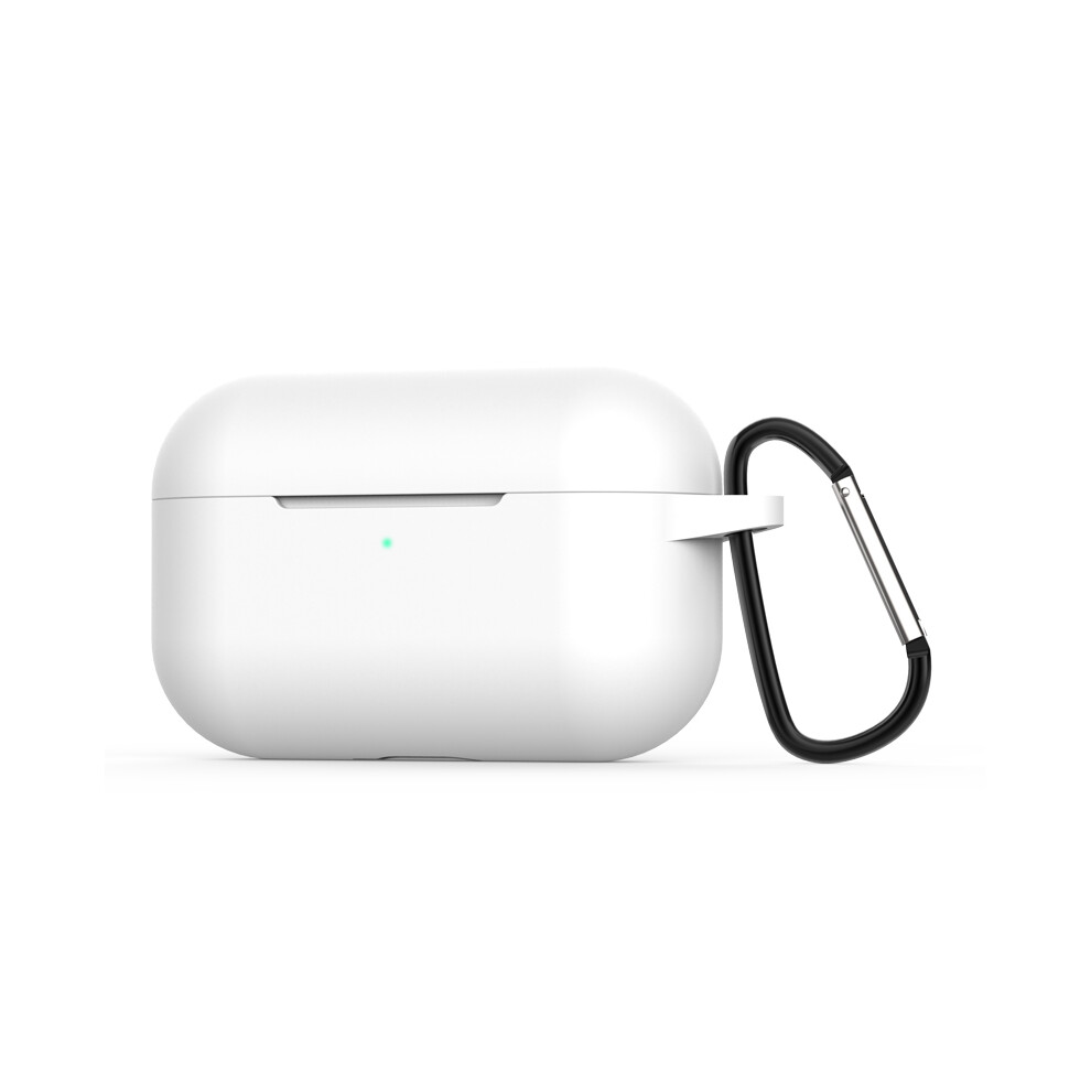 (White) Rubber Case For Airpods Pro Charging Case+Keychain Protective Cover White 110691425768