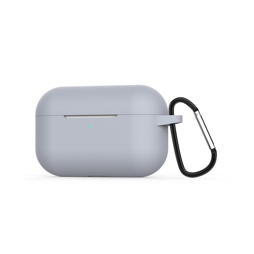 (Gray) Rubber Case For Airpods Pro Charging Case+Keychain Protective Cover Gray 110691425843