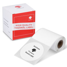 Phomemo Logo Sticker 50x50mm Round Self-Adhesive Direct Thermal Labels Paper for Phomemo M110 M108 M220 M221 M421 M150 M100 M250 M260 Label Maker,
