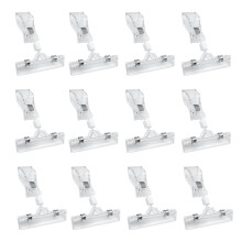 JJQHYC 12 Pcs Rotating Price Tag Display Clips Holder Clear Trademark Sign Clips Price Label Display Stand