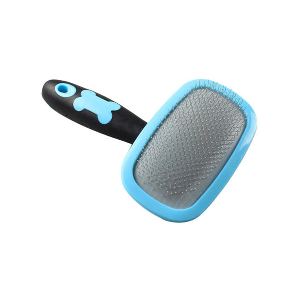 (blue) Handle Shedding Pet Dog Cat Hair Brush Pin 360?? Fur Grooming Trimmer Comb Tool