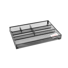 OSCO Wiremesh Desk & Drawer Organiser, 6 Compartments, Ideal for Pens, Makeup, Stationery Caddy & Kitchen Storage, Fits Standard Drawers Compact