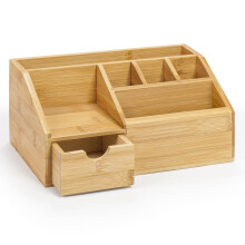 woodluv Desk Organiser, Desk Tidy Pen Holder Organiser, Make Up Organiser/Office Multifunctional Organizer, 24.5 x 15 x 11cm